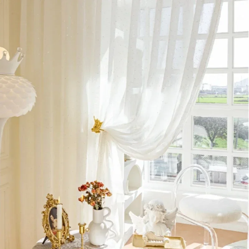 Sequin Fabric Panel - French Sheer Curtains for Living Room