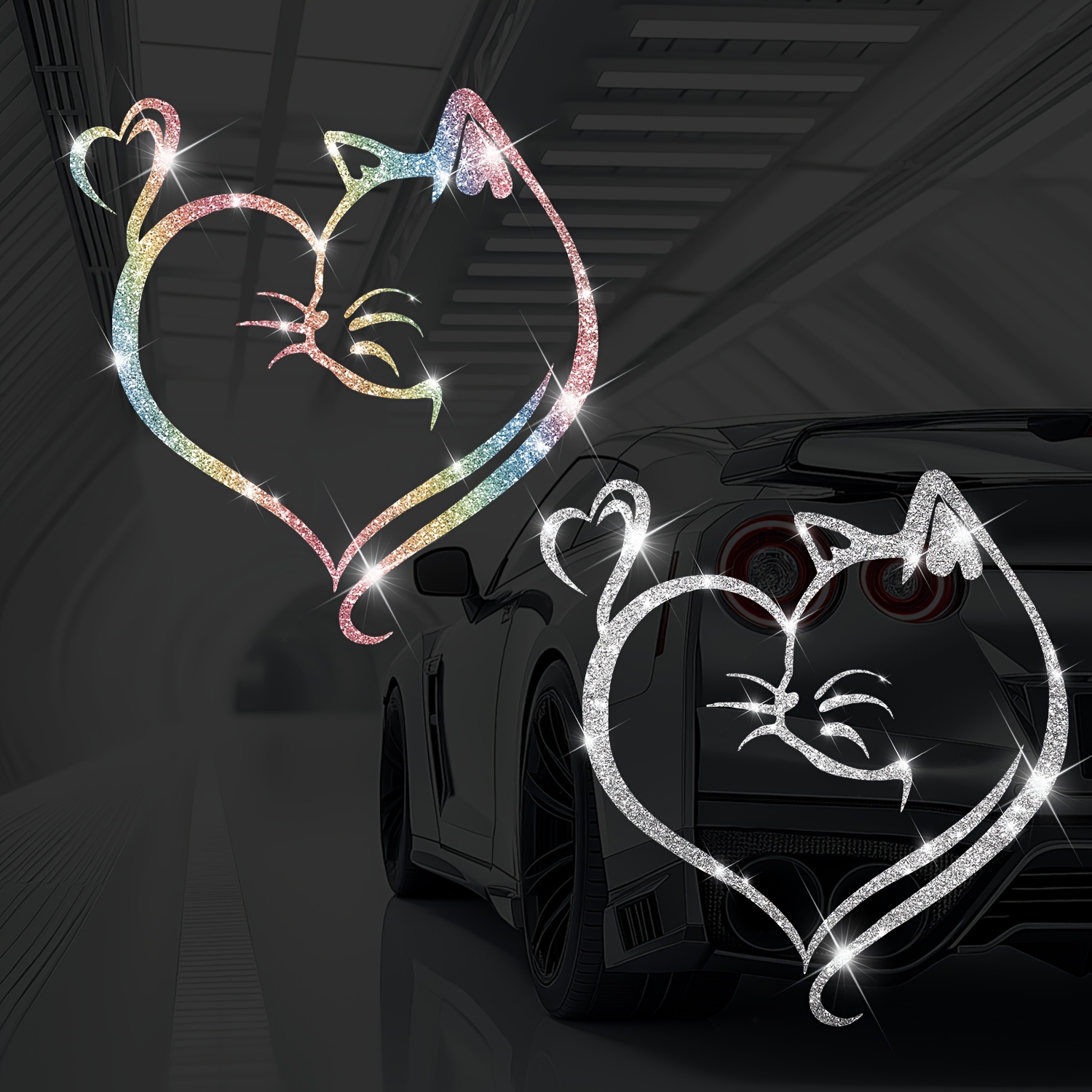 Glitter Vinyl Roll - 1PC Imitation Diamond Glitter Cat Heart