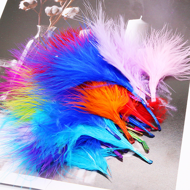 Feather Trim Marabou - 8-12Cm Màu Plumas Tự Nhiên Thổ