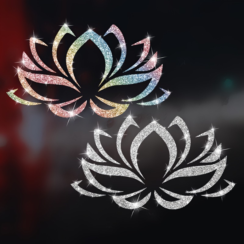 Glitter Vinyl Roll - 1PC Imitation Diamond Glitter Lotus Pattern