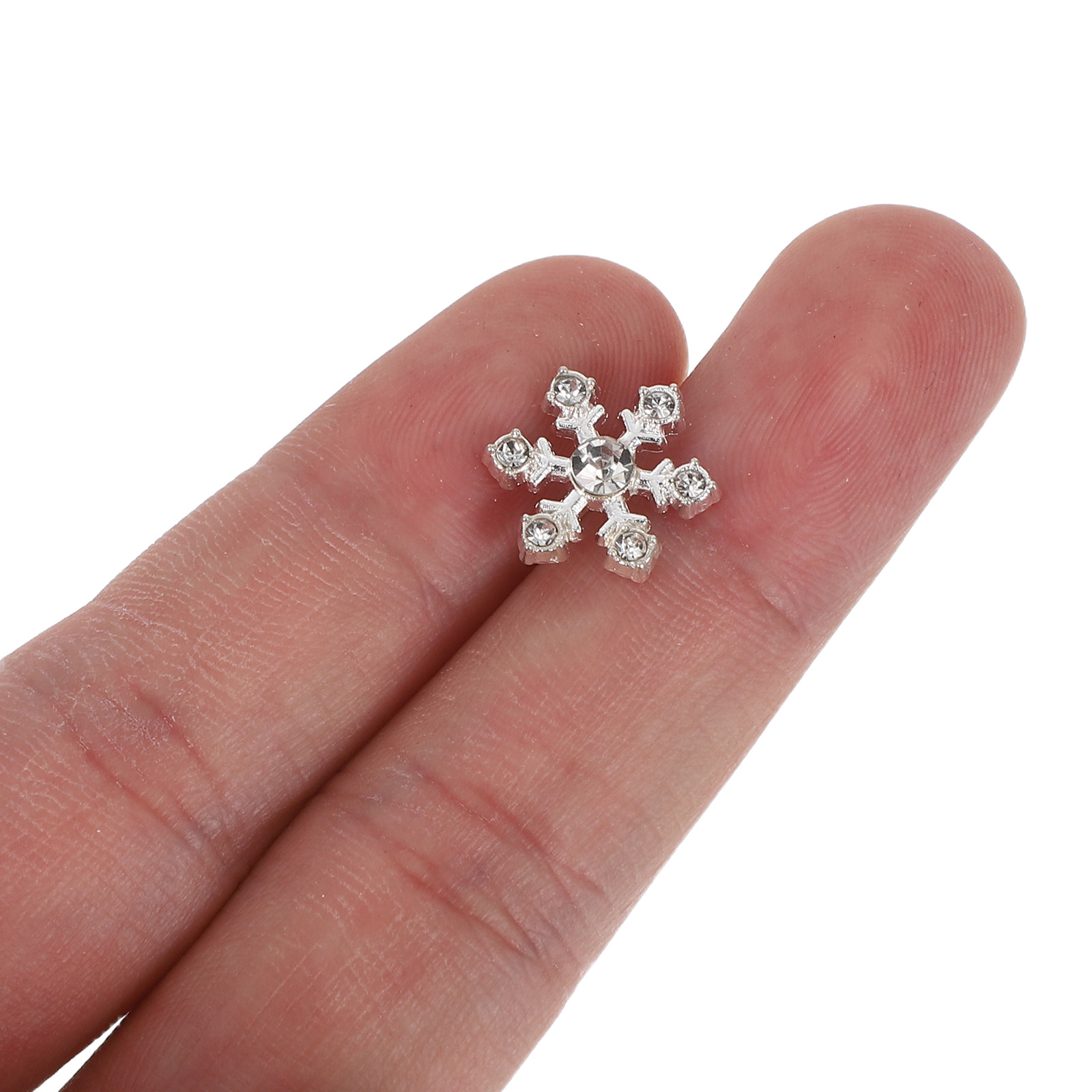 Christmas Craft Embellishment - 20Pcs Alloy Embellished Snowflake Mini Ornaments