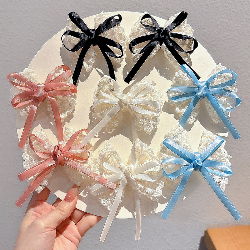 2Pcs Elegant Lace Bow Hairpins - đánh giá và giá Lace Ribbon Trim