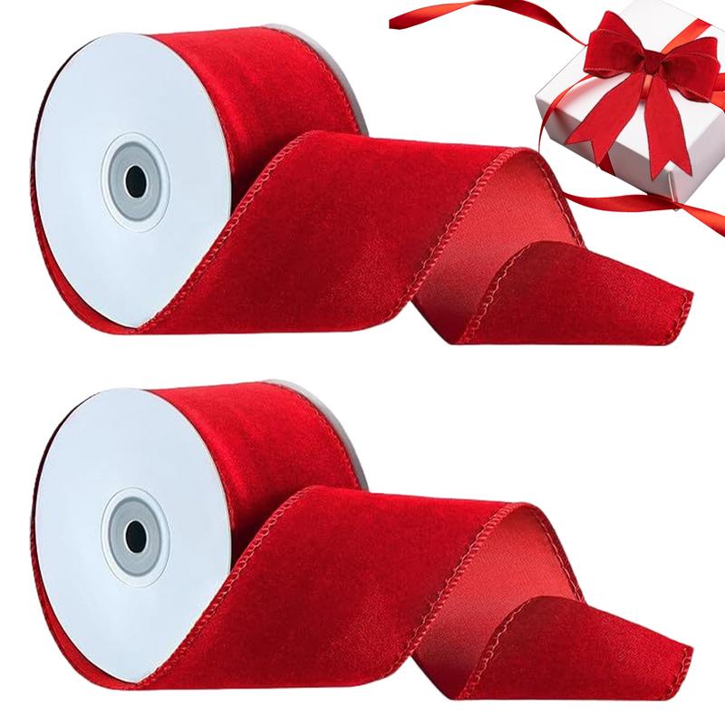 2 Rolls Packaging Wired Velvet - đánh giá và giá Velvet Ribbon Roll