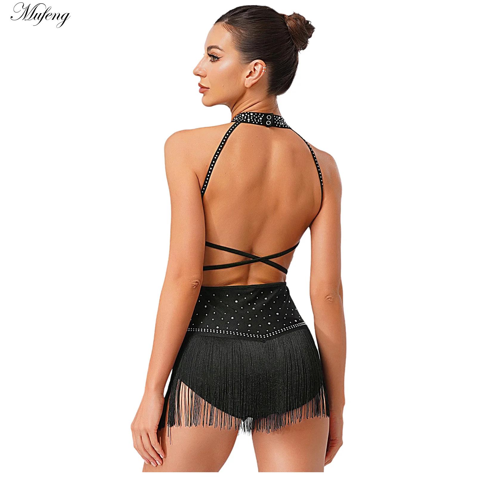 Women Dance Rhythmic Dresses S - đánh giá và giá Rhinestone Banding Trim