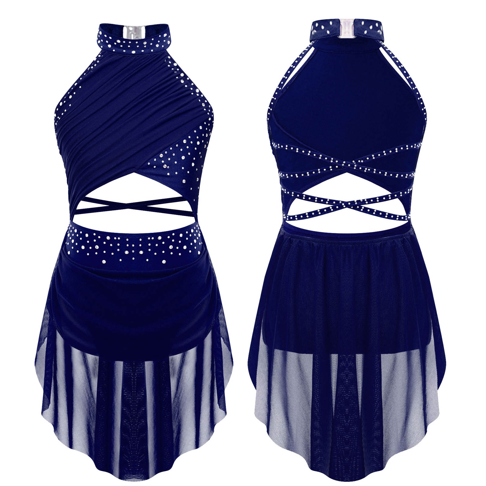 Kids Girls Ballet Leotard Dres - đánh giá và giá Rhinestone Banding Trim