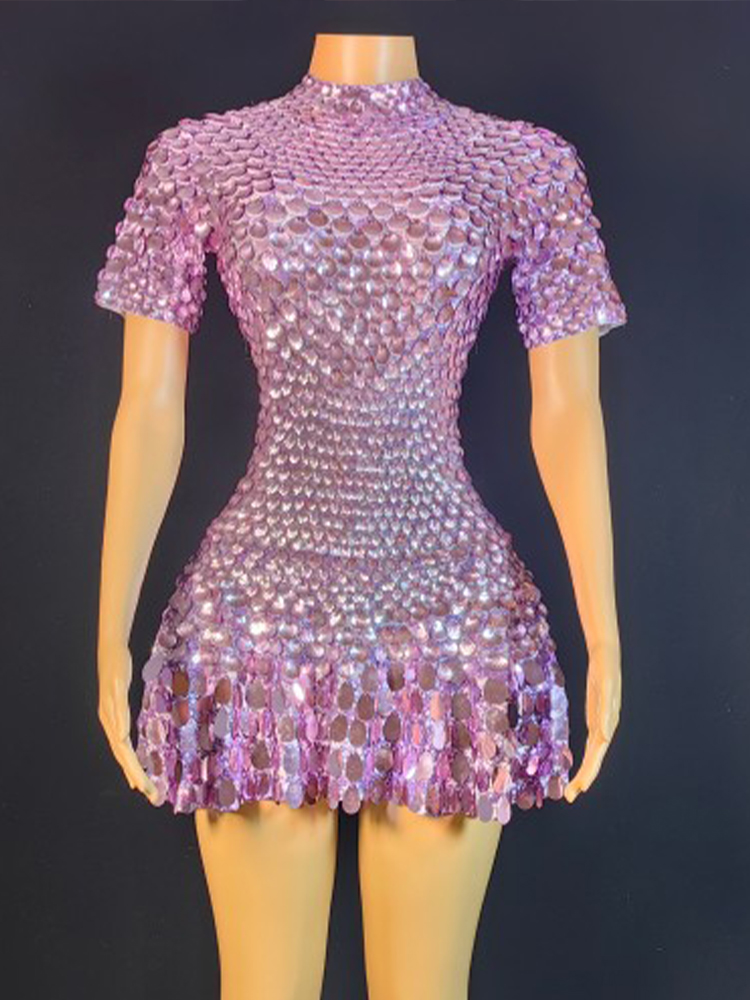 Lovely Sequins Mini Dress Sexy - đánh giá và giá Rhinestone Banding Trim