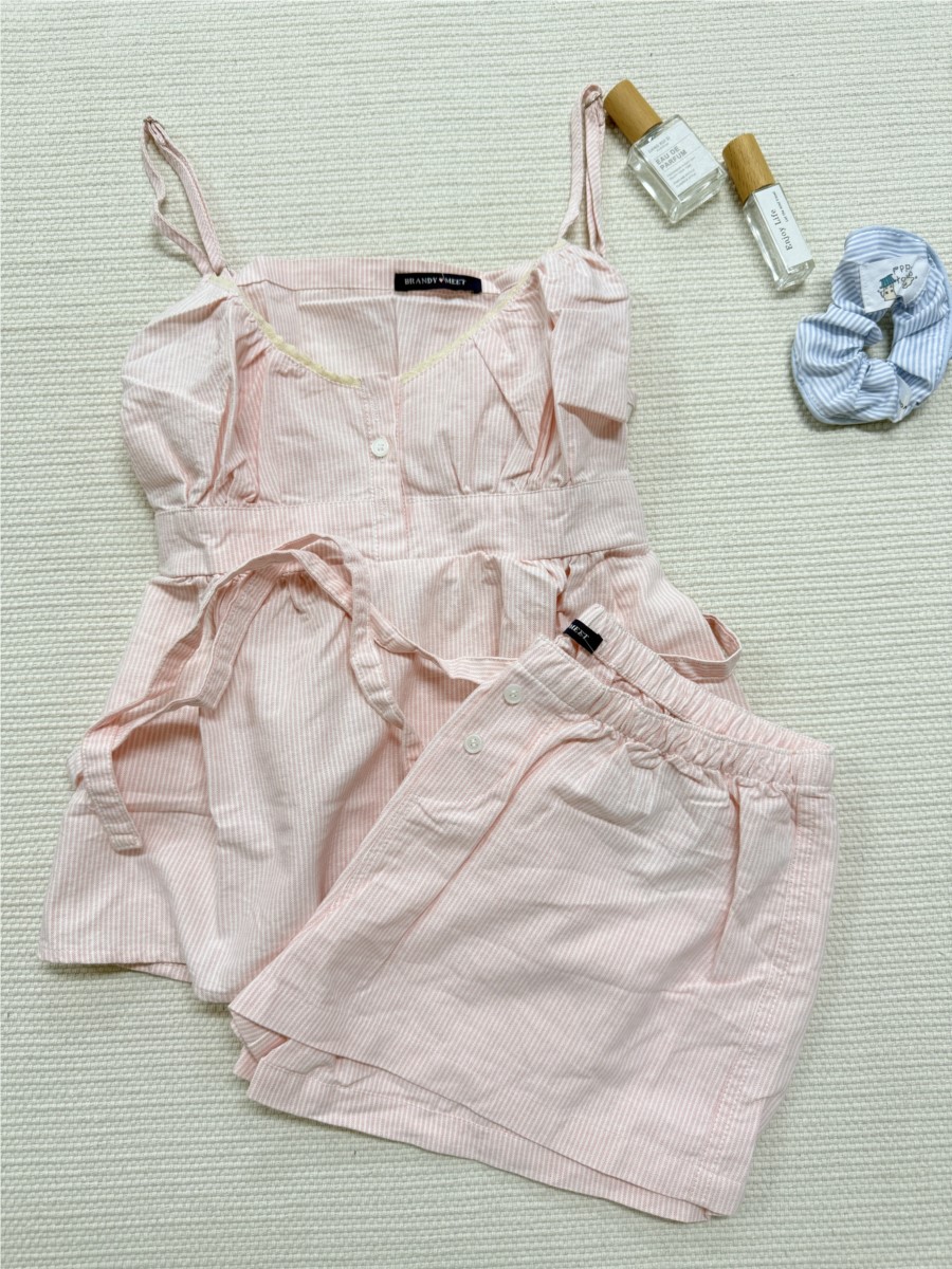 Pink Striped Lace Trim Tank Sh - đánh giá và giá Elastic Lace Trim