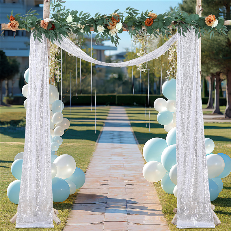 Wedding Arch Draping Fabric, 1 - đánh giá và giá Sequin Fabric Panel