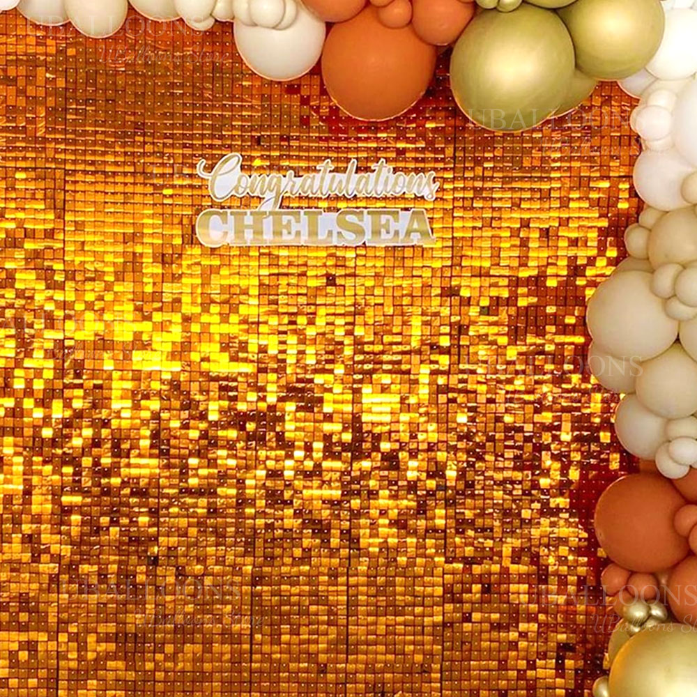 Bright Orange Shimmer Wall Bac - đánh giá và giá Sequin Fabric Panel