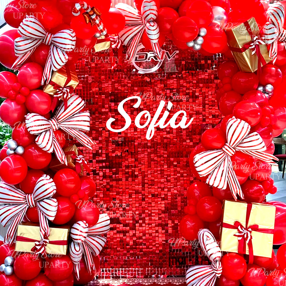 Red Shimmer Wall Backdrop Pane - đánh giá và giá Sequin Fabric Panel