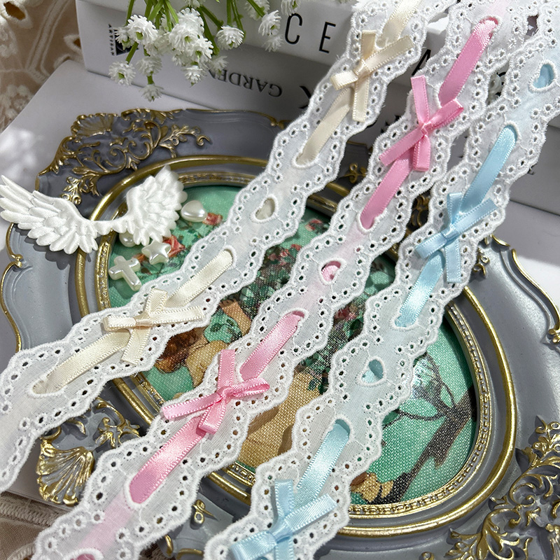 1yard Bow Pleated Lace Lolita  - đánh giá và giá Lace Ribbon Trim