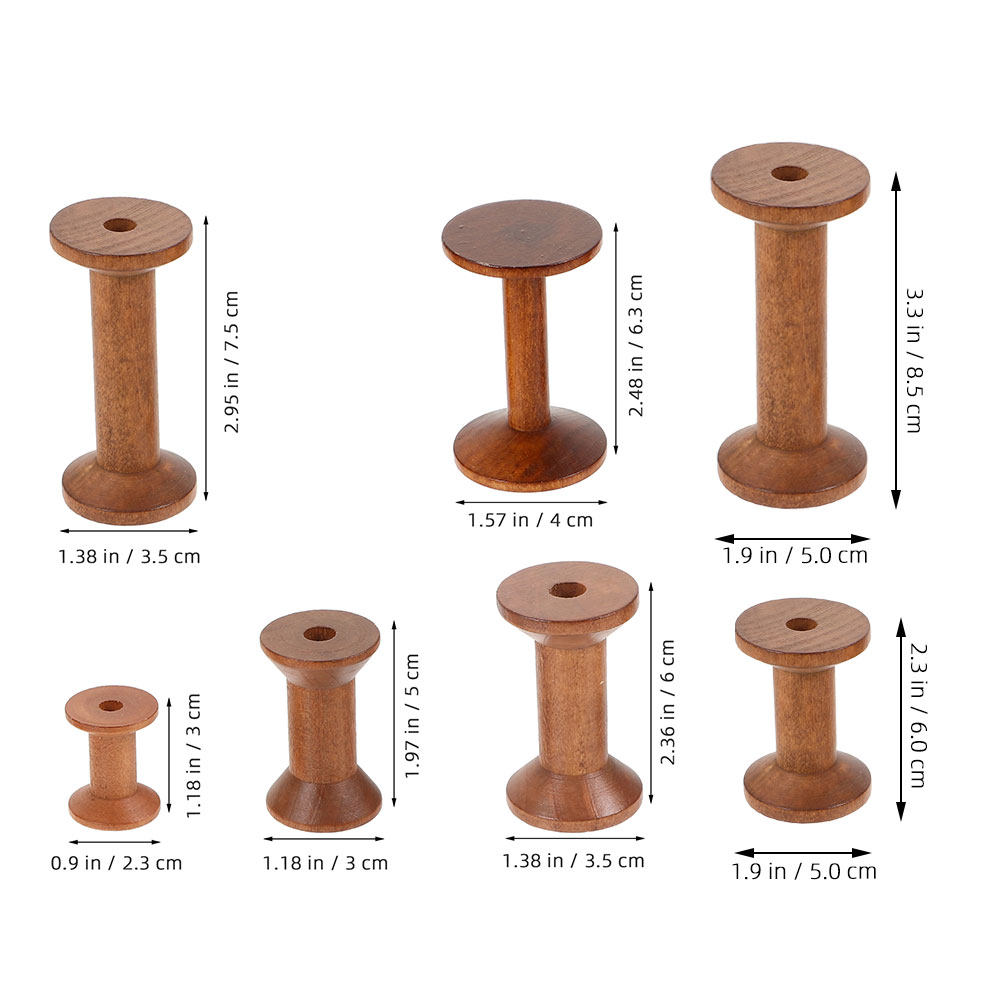 7Pcs Wooden Bobbins Set Space  - đánh giá và giá Embroidery Craft
