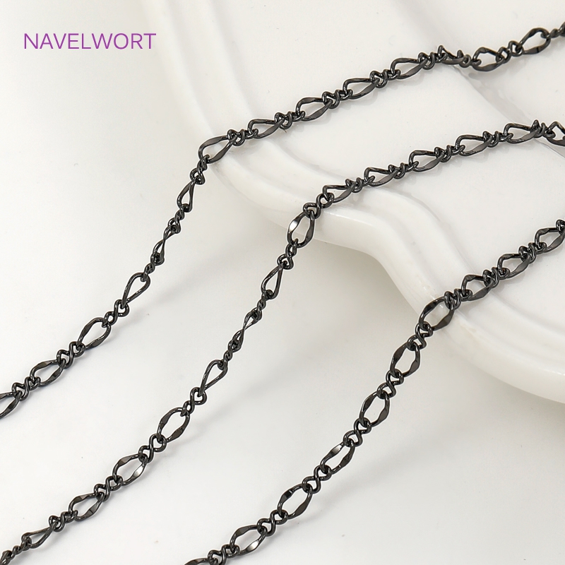 Black Color Oval Thin Chains F - đánh giá và giá Embroidery Craft
