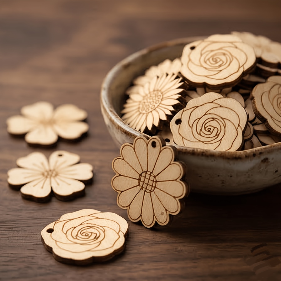 50Pcs/set 35mm Mixed Flower Wo - đánh giá và giá Easter Craft Embellishment Set