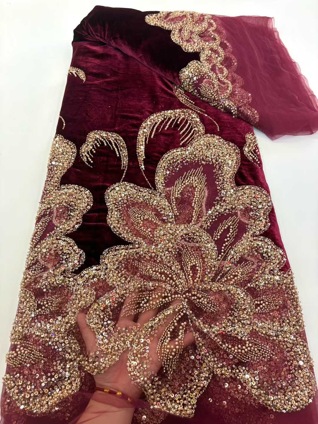 African Velvet Beaded Heavy La - đánh giá và giá Guipure Lace Panel