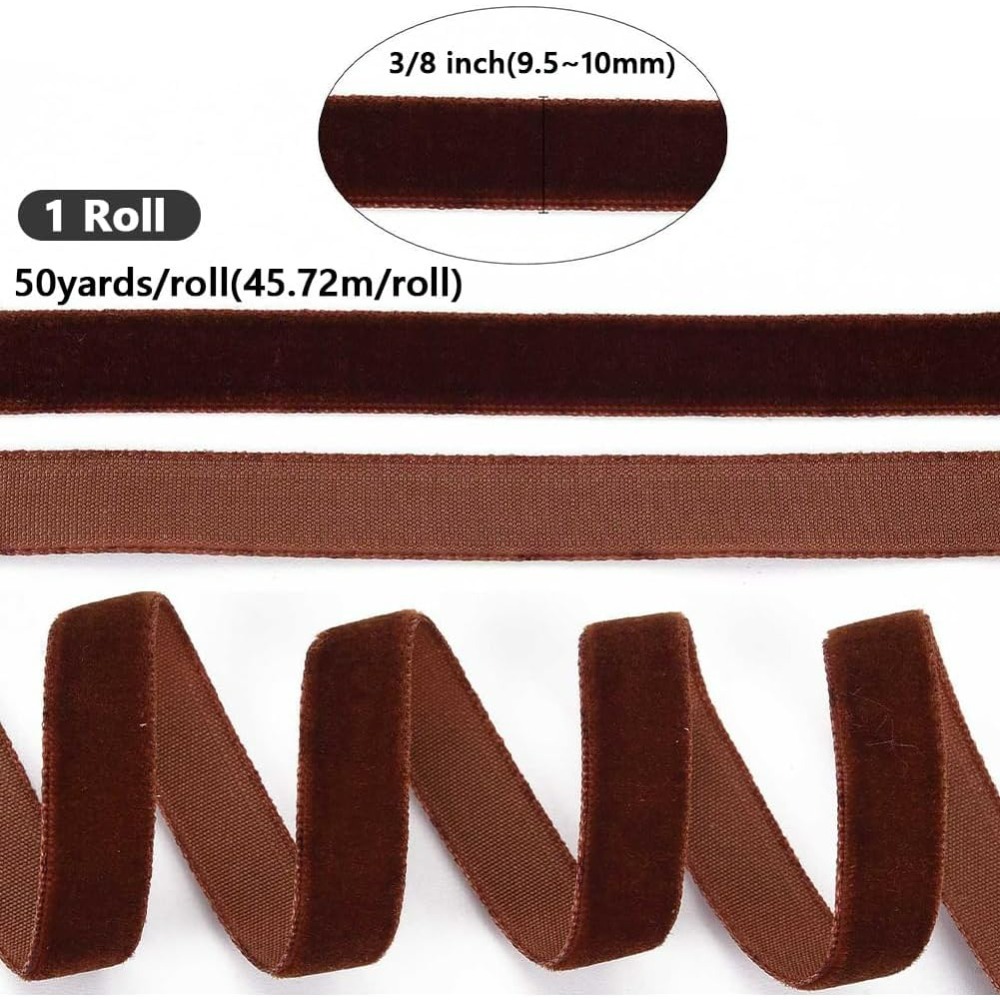 50 Yards 3/8 Inch Coconut Brow - đánh giá và giá Velvet Ribbon Roll