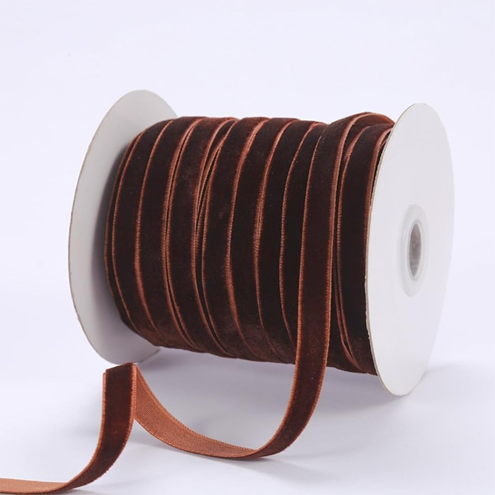 50 Yards 3/8 Inch Coconut Brow - đánh giá và giá Velvet Ribbon Roll
