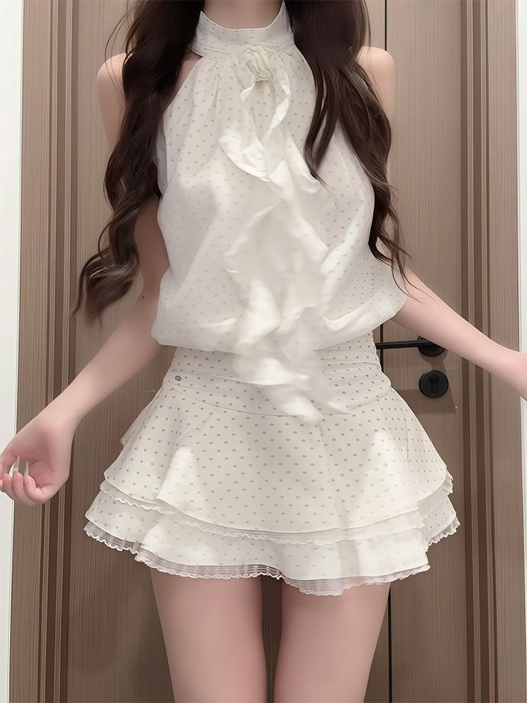 French Sweet Polka Dot 2 Piece - đánh giá và giá Elastic Lace Trim