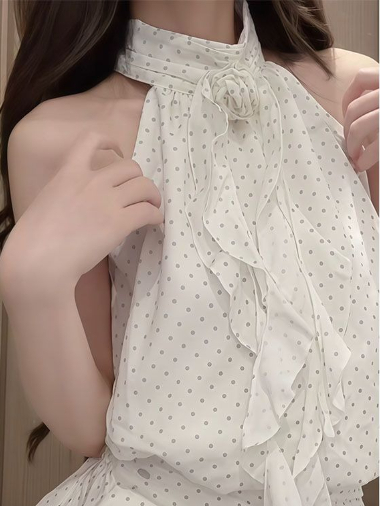 French Sweet Polka Dot 2 Piece - đánh giá và giá Elastic Lace Trim