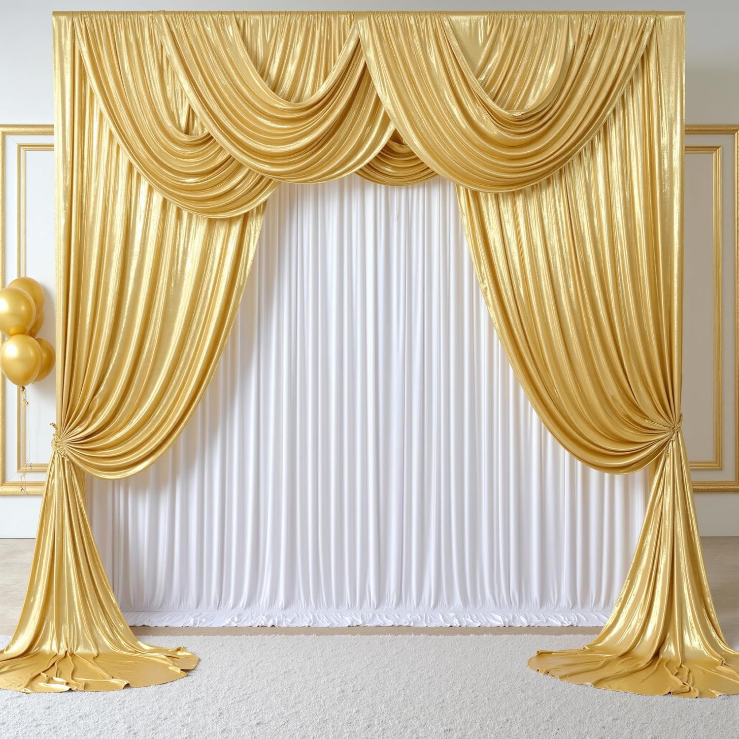 2.3x7FT Wrinkle Free Glitter 1 - đánh giá và giá Sequin Fabric Panel