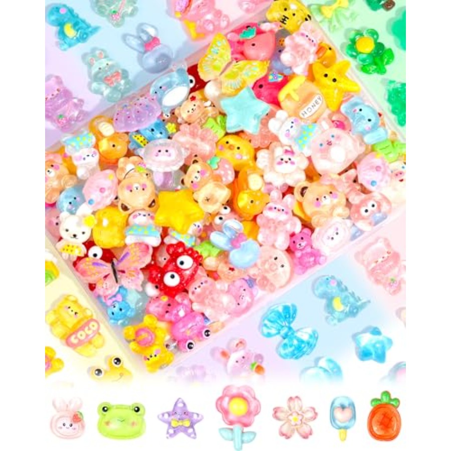 100PCS Cute Slime Charms Bulk  - đánh giá và giá Easter Craft Embellishment Set
