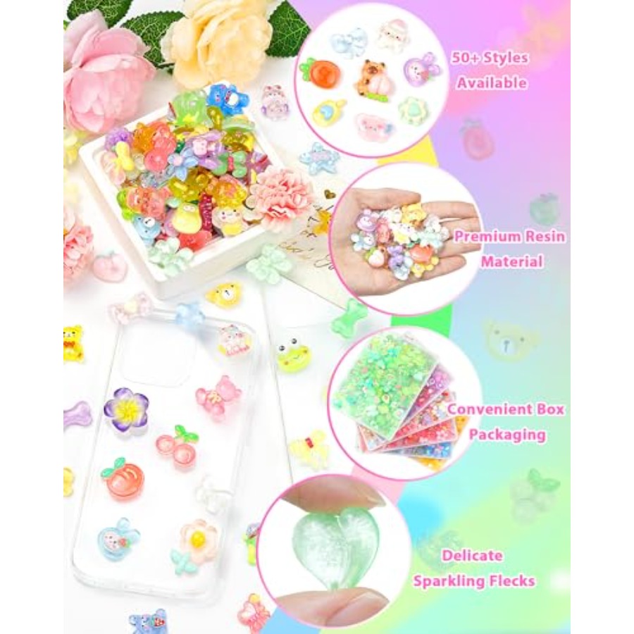 100PCS Cute Slime Charms Bulk  - đánh giá và giá Easter Craft Embellishment Set