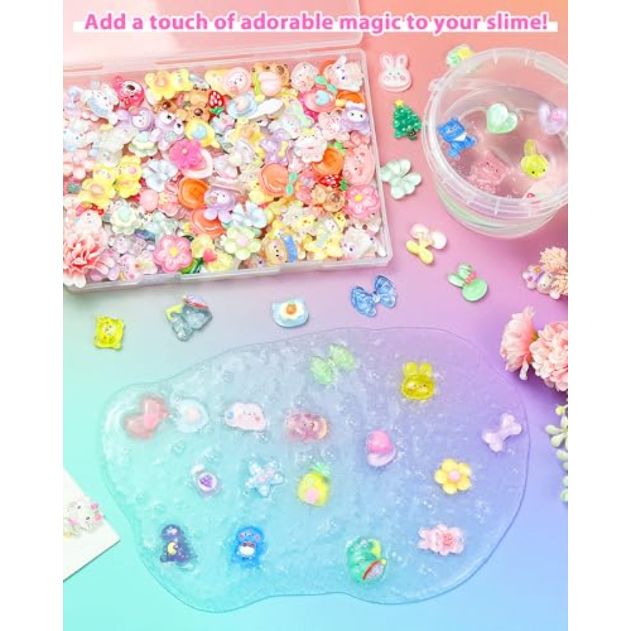 100PCS Cute Slime Charms Bulk  - đánh giá và giá Easter Craft Embellishment Set