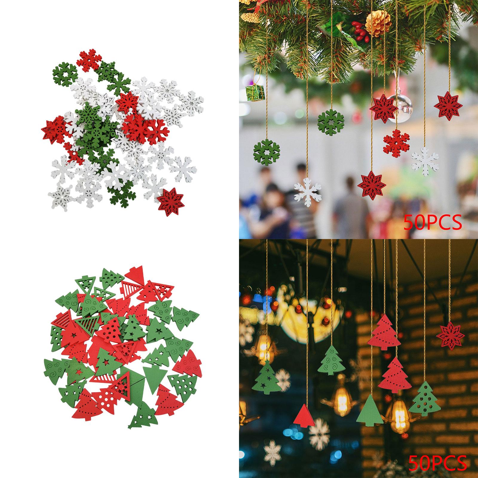50 Pieces Wooden Christmas Emb - đánh giá và giá Christmas Craft Embellishment