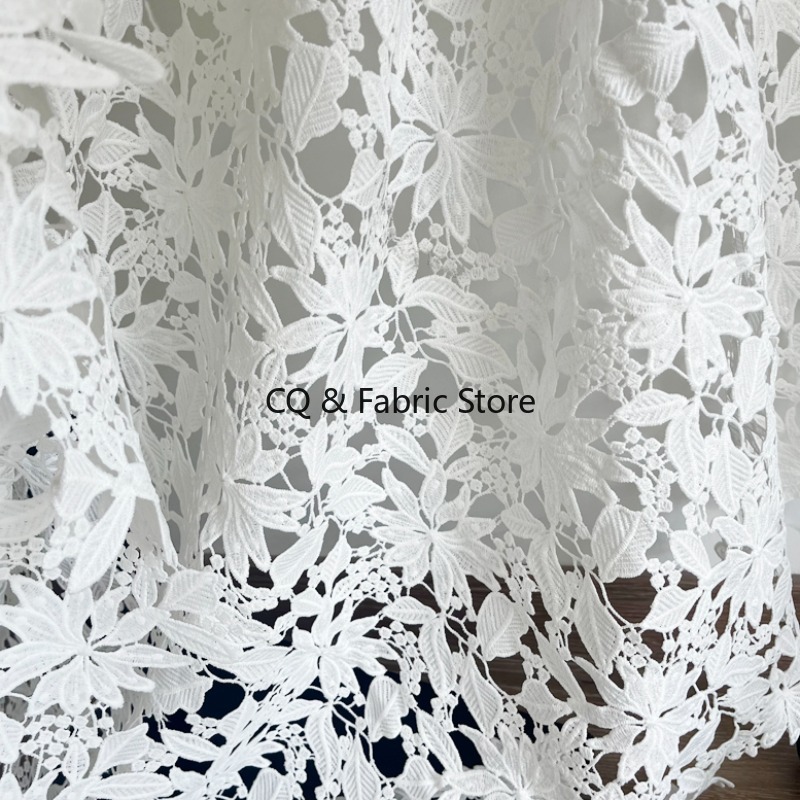White Water-soluble Hollow Lea - đánh giá và giá Guipure Lace Panel