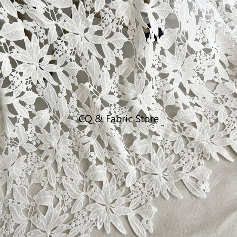 White Water-soluble Hollow Lea - đánh giá và giá Guipure Lace Panel